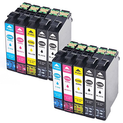 10 x caidi mit neuen Aktualisiert Chip Epson 29 XL Tintenpatronen kompatibel mit Epson Expression Home xp-332 xp-335 xp-235 xp-432 xp-435 xp-245 xp-247 xp-342 xp-345 xp-442 xp-445 xp-330 xp-430 (4 schwarz, 2Cyan, 2 Magenta, 2 Gelb)