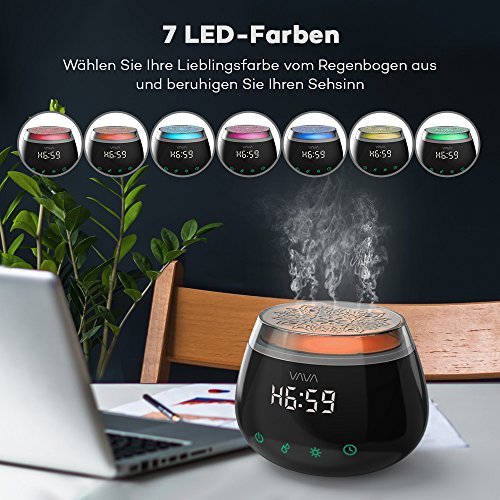 Aroma Diffuser VAVA LED-Display Duftzerstäuber 270ml Aromatherapie Diffusor mit 8 Zeiteinstellungen Zwei Nebeleinstellungen, 7 Lichtfarben - 6