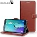 Samsung S6 Edge Cover, REALIKE™ {Imported} Premium Leather Wallet Flip Case for Samsung Galaxy S6 Edge (Royal Series - Brown) RS.649.00