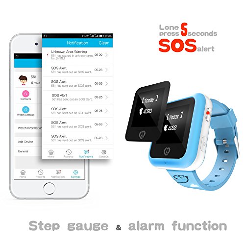 Misafes Unisex kinder Smart Uhr Sport Monitor GPS Tracker Digitaluhr Babyphone Baby Telefon Handy (SIM-Karte ist nicht enthalten) - 3