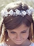 Color: plateado. Diadema de flores Handmadejewelrylady hecha a mano, para niña, de cristal