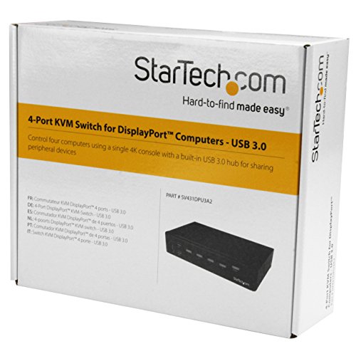 StarTech SV431DPU3A2 4 Port DisplayPort KVM Switch mit USB 3.0 Hub schwarz - 3