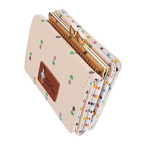 Preisvergleich Produktbild Baoblaze Damen kleine bunte Portemonnaie Geldbörse Kartenhalter Mädchen Münze Geldbeutel Handtasche Kartenetui - Beige Weiß