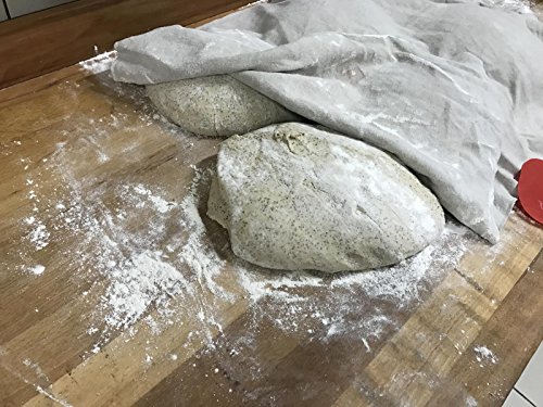 Bäckerleinen Teigtuch Backleinen 120 x 70 cm gesäumt 100 % Leinen unbehandelt aus der EU - 3