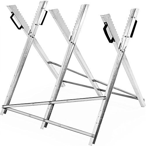 Sägebock für Kettensäge verzinkt 150kg Belastbarkeit mit Haltegriffen Sägegestell Holzsägebock Holzschneidebock Motorsäge - 4