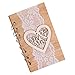 Produktbild Gazechimp Rustikale Hochzeit Gästebuch Notebook Mit Kraft Blatt Holzabdeckung - Spitze Herz Mr&Mrs, 10 x 18 cm