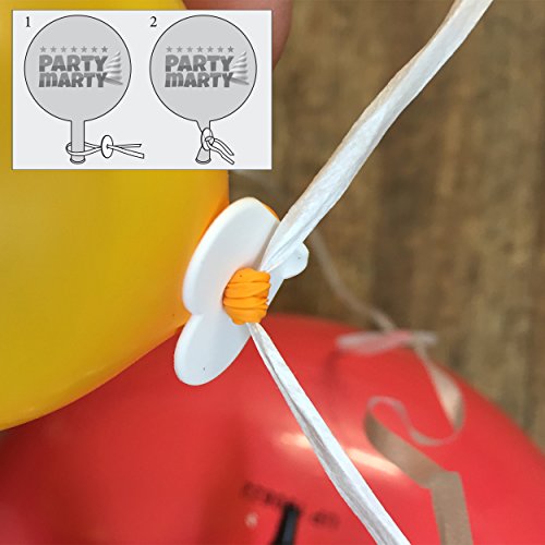 100 Ballonverschlüsse mit Polyband – ohne Knoten Luftballons einfach & schnell verschließen – für Heliumbefüllung geeignet - 2