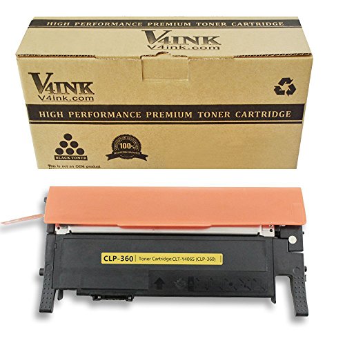 V4INK Toner ersetzt Samsung CLP360/CLP365 für LS-CLT-K406S, LS-CLT-C406S, LS-CLT-M406S, LS-CLT-Y406S, CLX-3300, CLX-3305, CLX-3305FN, CLX-3305FW, CLX-3305W Drucker 1000 Seiten für Gelb, 1 Stück