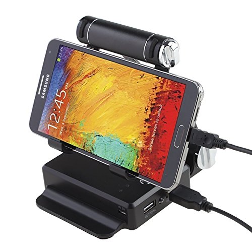 ULTRICS® Einstellbare Aluminium Handy Stand mit 10000mAh Dual USB Powerbank, 270 Grad Drehen Multi Betrachtungswinkel Handy-Standplatz, Desktop-Lade-Dock für iPhone iPad Samsung Galaxy Sony Xperia HTC LG iPod Nokia Tablet für Home Office Küche - 6