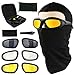 Produktbild Tongshop Polarisierte Motorrad, Reiten UV400 Fahrrad Schutzbrille Augen Schutz Schwarz Rahmen mit 4 Paar Gläsern mit eine Sturmhaube Tactical Face Maske Outdoor Sports Motorrad Sonnenbrille