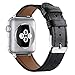 Produktbild HappySDH Armband für Apple Watch Series 1/2/3/4 42/44mm, Smartwatch Zubehör Leder Runde Schwanzschnalle Ersatzarmband Armbänder Smartwatch für Männer Frauen (C)