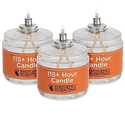 Emergency Essentials 115 heure Plus d'urgence Bougies clair, Brume - Lot de 3 bougies de survie Long-burning