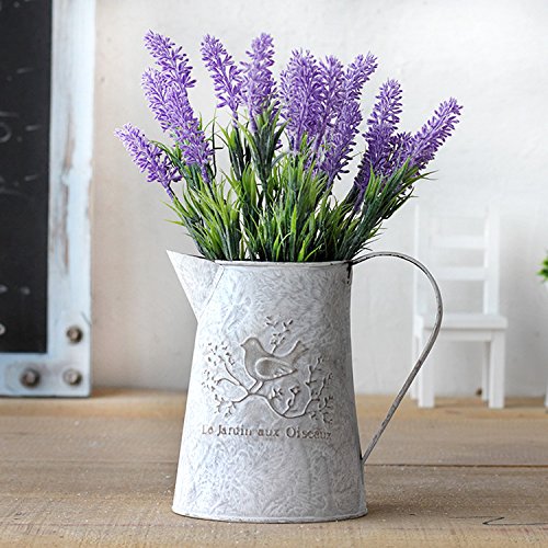 Französisch Stil Weiß Shabby Chic Mini-Metall-Pitcher Blumen-Vase mit Vintage Vogel Dekorative, Schmiedeeisen manuelle Pflanzen Vase mit Klassik - 5