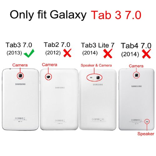 Fintie Samsung Galaxy Tab 3 7.0 (7 Zoll) SM-T210 SM-T211 Hülle Case – Ultra Slim Schutzhülle Tasche Etui mit Standfunktion (Nicht kompatibel mit der Tab 3 7.0 Lite), Zeitung - 2