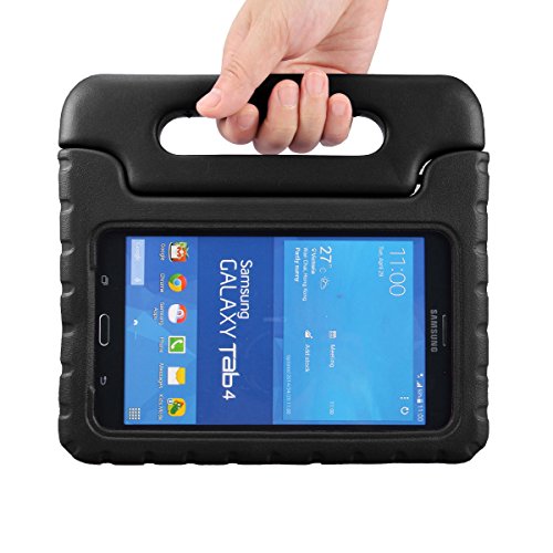 NEWSTYLE Samsung Galaxy Tab 4 7.0 Kinder Hülle Case mit umwandelbarer Handgriff Superleichte Stoßfeste Schutzhülle Tasche Cover für Samsung Tab 4 SM-T230/T231/T235 (7 Zoll) – Schwarz - 2