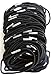 Bag of 100 Thin Black Hair Elastics Bobbles Hair Bands