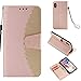 Produktbild iPhone XS Hülle, iPhone X/10 Hülle, Conber Lederhülle Handyhülle mit [Frei Schutzfolie], PU Tasche Leder Flip Case Cover Geldbörse Stil Schutzhülle für Apple iPhone XS/X / 10 - rg+Gold