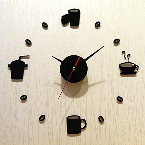 Jinxu 14 Inch Diy Digital Clock Living Room Decorative Art Watch Mute Acrylic Wall Clock,14 Inches,4 Digits 8 Dots Red