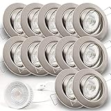 ECKDATEN LEDs: Leistungsaufnahme 5W bei 400 Lumen Leistung; ersetzt ca. 50 Watt Halogen Leuchtmittel; erhältlich in Warm- oder Neutral-Weiß; 50° Abstrahlwinkel; Leuchtmittel sind austauschbar; nicht dimmbar