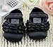 DEHNAG Toddler Baby Girls Soft Sole Princess First Walkers Crib Sandals Shoes Black 9-12 Month