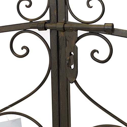 Gartenpforte Gartentor Gartentür Eingangstor Hoftür, Metall, Antik-Optik, inkl. Montagematerial, 101x102x14,5cm - 4