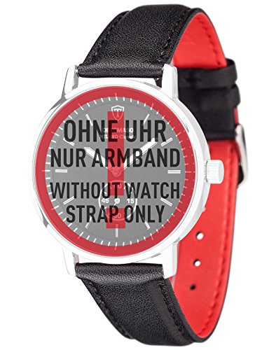 DETOMASO Milano Classic 20 mm Uhren-Armband Schwarz Leder Silberne Edelstahl-Schließe Schnellwechsel-Federsteg Neu AB_015