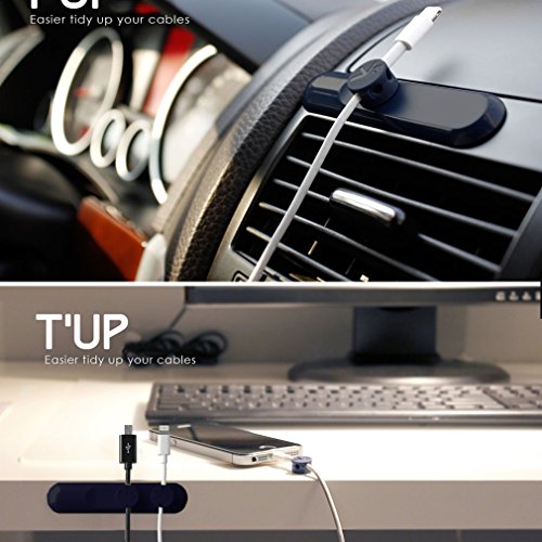Philonext Organizador de cable multiusos Cable con cierre de clip magn  tico  gesti  n de cables para escritorio  Pack 3 hebillas para cables- para tel  fono m  vil  menos de 4 m m   en color negro