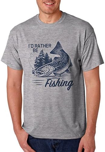Mens I'd Rather be Fishing Graphic Print T-shirt