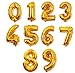 Produktbild Omos Aluminium Ballons Folie Film große digitale Zahl aufblasbare Ballons Geburtstag Ferien Party Dekoration Hochzeit Ziffer ,Gold (1)