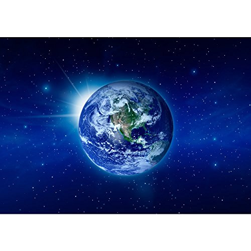 Vlies Fototapete PREMIUM PLUS Wand Foto Tapete Wand Bild Vliestapete - Erde Weltraum Planet - no. 231 Erde Weltraum Planet Blau, Größe:400x280cm Vlies