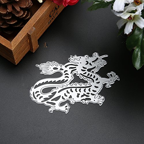 Amazingdeal365 Dragon Metall Form Schablonen Schneiden DIY Dekor Sammelalbum Karten Buchzeichen Lesezeichen als Geschenk für Freunde Geburtstag Kinder,Kindergarten Hobby Schule Handarbeit Unterricht usw. Ein tolles Geschenk! - 5