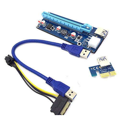 Bescita USB 3.0 PCI-E Express 1 X bis 16 x Extender Riser Card Adapter SATA 6Pin Kabel