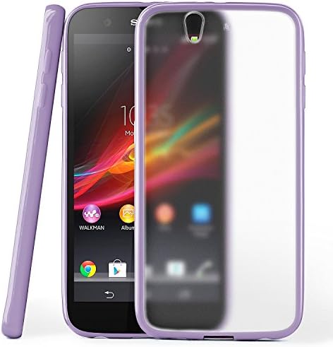 OneFlow Protective cover for Sony Xperia Z silicone cover case made from 1.5 mm TPU | Cover accessory to protect your mobile phone | See-through transparent bumper case in INDEGO-VIOLET