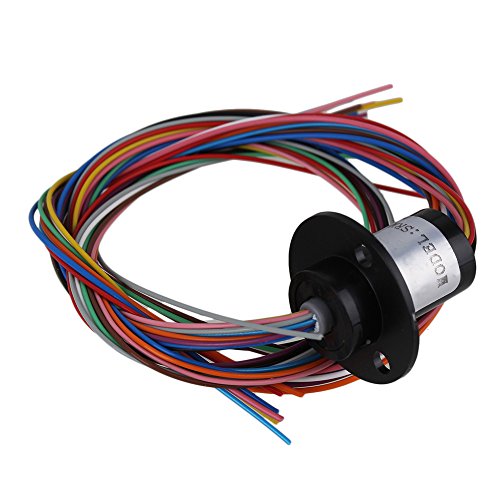 BQLZR 0,48 ""Dia Black Metal 12 Draehte 2A AC240V Micro-Kollektor-Ring 250 Upm Kapsel Schleifring fuer Pruefgeraete