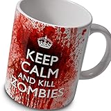 Keramiktasse'Keep Calm and Kill Zombies' blutigen Becher