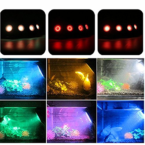GreenSun LED Lighting Spot Lampe Unterwasser RGB Aquarium Beleuchtung Aufsatz leuchte Aquariumlampe 36LEDs Strahler Teichlampe Teichstrahler Teichlampen Dekorative für Fisch Tank Aquarium 4 Stücke in 1 Set - 6