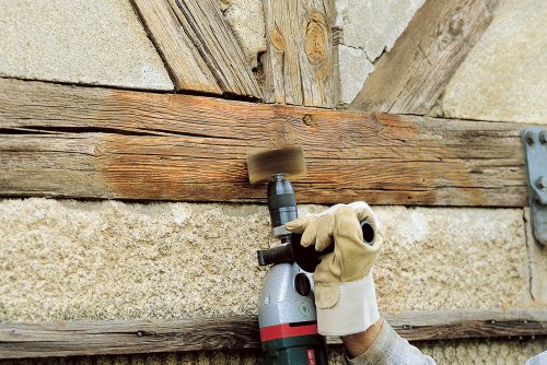 wolfcraft Holz-Struktur-Bürste Ø 80 x 35 mm, Rundschaft 8 mm, 2265000 - 3