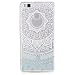 Produktbild Huawei P9 Lite Handyhülle, Huawei P9 Lite Hülle, MUTOUREN Durchsichtig Schutzhülle Durchsichtig TPU Silikon Case Cover Ultradünne Etui Crystal Transparent Weich Flexibel Rückdeckel Kratzfeste Stoßdämpfende Indische Sonne Henna Mandala, Blau