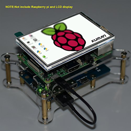 For Raspberry Pi 3 Kuman Lithium Battery Pack Expansion Board RPi Power Pack Power Supply+ USB Cable + 2 layer Acrylic Board for Pi 3 2 Model B B+ A A+ KY68C - 6