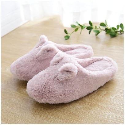 Japan's autumn and winter warm home household cotton slippers bedroom plush warm men and women non-slip thickened soft bottom, M (38-39), pink