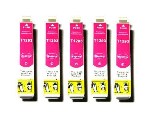 5x Epson Stylus SX 125 kompatible XL Druckerpatronen - Magenta - Patrone MIT CHIP !!!