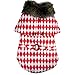 Produktbild Pet Katze Hund Fellbesatz Schachbrett Winddichter Mantel Jacke Junge Mädchen Hund Kleidung Kostüme für mittlere Große Hunde 2 x l