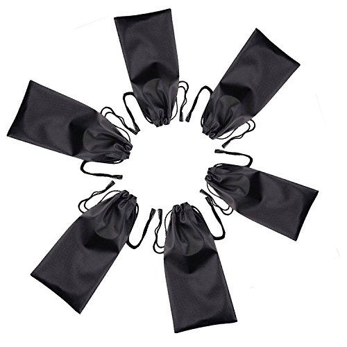 Preisvergleich Produktbild Vococal - 10 STK Sonnenbrillen / Brillen Aufbewahrungstasche Tasche - Microfiber Drawstring Rasierer Reinigung Aufbewahrungstasche Tasche, Schwarz