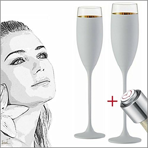 Eisch Champagne Gold/White 180 ml Set of 2 in Gift Box + + + 2 Exclusive Free Products + Champagne Glass Flutes Champagne Flute Champagne Flute Glasses Champagne Glass Champagne Flutes Gold Plating Real Gold Gold Finish Exclusive Top Quality Unusual Slim Thin Festive Brand Elegant Crystal Glass Wedding Groom Luxury Hand-Made Luxury Polished Engraved Handmade Handmade Hand Made Vaten Tins Day Engagement