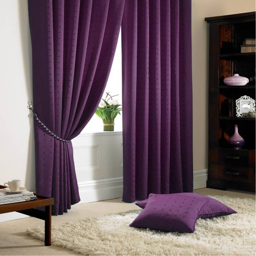 Madison Tape Top Pencil Pleat Lined Curtains Purple 90x90