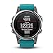 Price comparison product image Garmin 010-01685-01 Fenix 5S Multisport GPS Watch with Outdoor Navigation and Wrist-Based Heart Rate, Silver with Turquoise Band