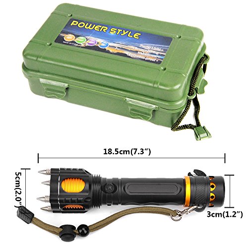TEFOMATE Hohe Energie Cree XML T6 1200 Lumen Aluminium Taktisch LED Wiederaufladbare Taschenlampen, Inklusive 1 x 18650 Batterie und ladegerät - 5