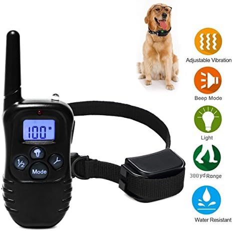 Safely Dog Training Collar with Anti Bark, Beep, Vibration, Light, Sound, Dog Trainer Waterproof Rechargeable 300 M Adjustable Dog Collar Training for Large/Small/Medium Dogs