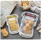 A n B Aish-n-Bless Reusable Mason Jar Bottles Zipper Seal Portable Nuts Candy Cookies Storage Food Bags Kitchen Organizer, 6 Pieces (Large)