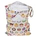 Cute Cartoon Two Zipper Pockets Waterproof Reusable Baby Cloth Diaper Nappy Wet Dry Storage Bag Tote